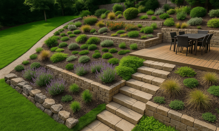 amenager un jardin en pente